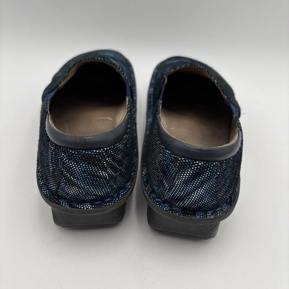 Alegria Deb-140 Shoes Womens Size‎ 8 38 Blue Wavy Comfort Slip On Casual